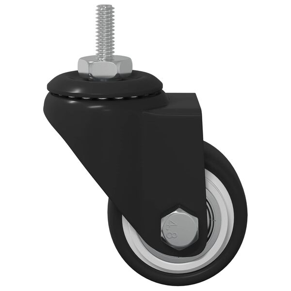 vidaXL P&ouml;&ouml;rlev rullik 2 pcs Must 40,4 x 40,4 x 19,7 mm Raud ja nailon