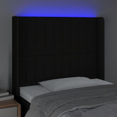 vidaXL LED-voodipeats, must, 83x16x118/128 cm, kangas