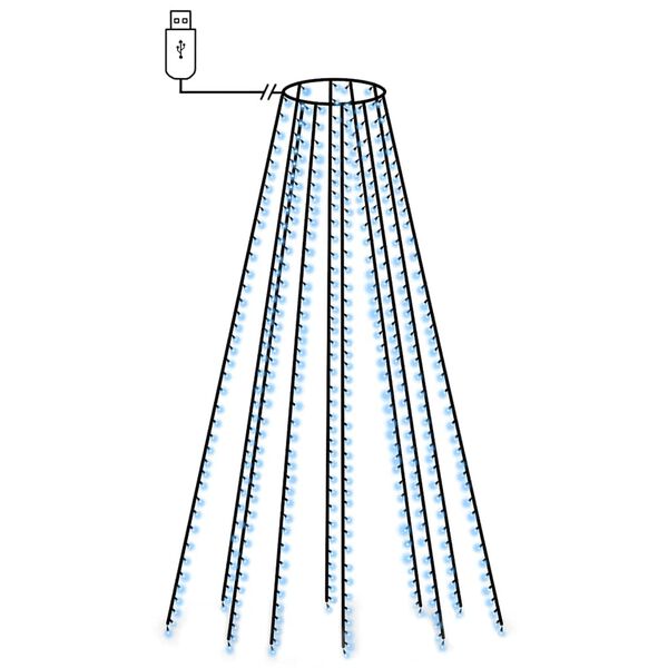 vidaXL kuusetuled, v&otilde;rk, 400 LEDi, sinine, 400 cm