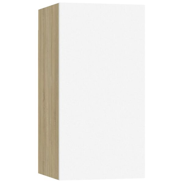 vidaXL telerikapid, 7 tk, valge ja Sonoma tamm, 30,5 x 30 x 60 cm, puitlaastplaat