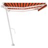 vidaXL automaatne varikatus LED, tuuleandur 600 x 300 cm, oranž/pruun