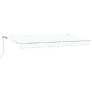 vidaXL K&auml;igukohandatav varikatus Valge 400 x 200 cm kangas