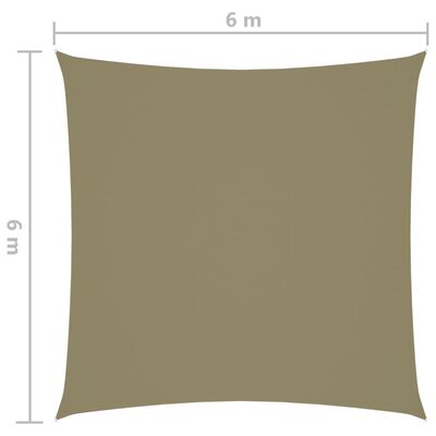 vidaXL oxford-kangast päikesepuri, kandiline, 6 x 6 m, beež