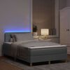 vidaXL LED Box Spring Voodi madratsiga Helehall 120 x 190 cm kangas