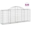 vidaXL kaarekujulised gabioonkorvid 20 tk, 200x30x80/100 cm, raud