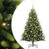 vidaXL Tehis hingedega j&otilde;ulupuu 150 LEDi Roheline 120 cm PVC ja PE