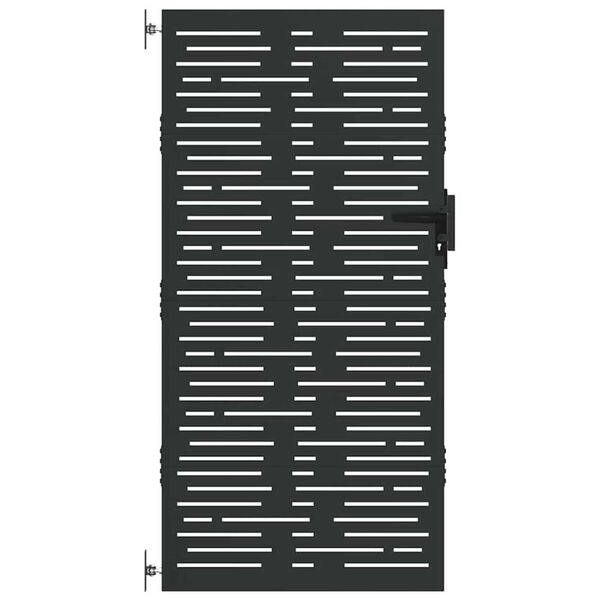 vidaXL Aia aed lukuga Must 85 x 200 cm Pulberv&auml;rvitud Teras