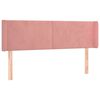vidaXL LED-voodipeats, roosa, 147x16x78/88 cm, samet
