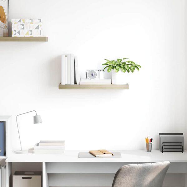 vidaXL seinariiul, tamm, 60 x 23,5 x 3,8 cm MDF