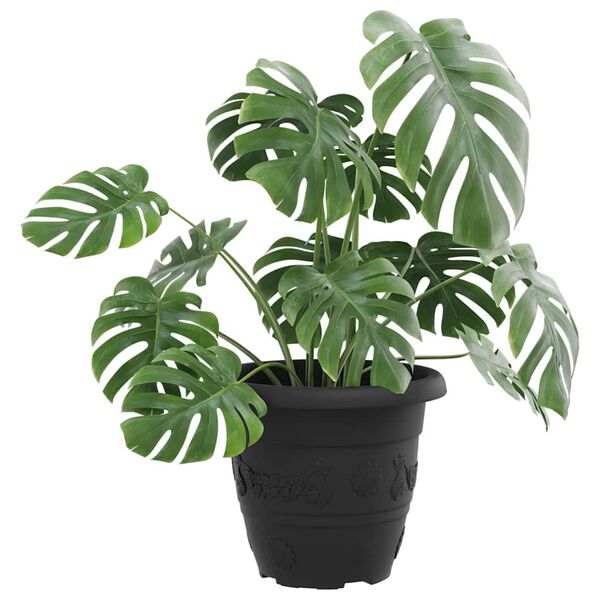 vidaXL &Uuml;mmargune lillepott 6 pcs Must &Oslash; 26 x 21.5 cm Plastmass