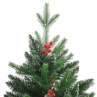 vidaXL kunstlik hingedega jõulupuu punaste marjadega 180 cm