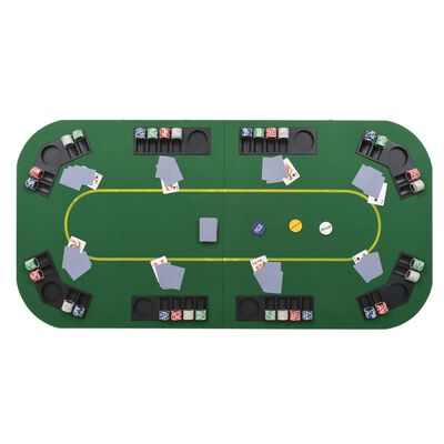 vidaXL kokkupandav pokkerilaud 8 mängijale, kandiline, roheline