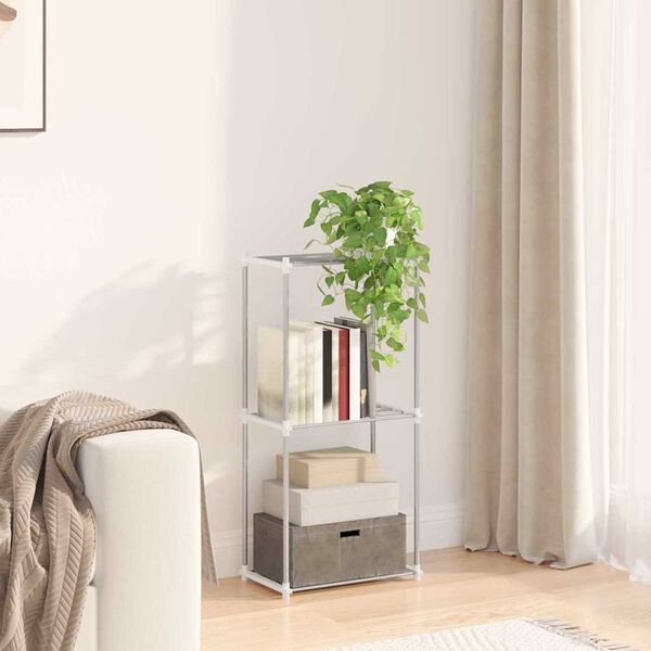 vidaXL Konteineri riiul riiuliga valge 43 x 27 x 90 cm Alumiinium