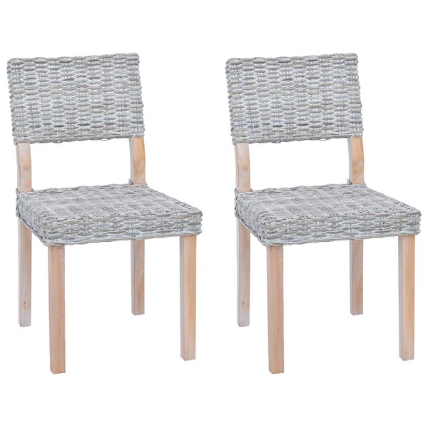 vidaXL S&ouml;&ouml;gitool 2 pcs Valge pesu 46 x 55 x 84 cm Kubu rattan