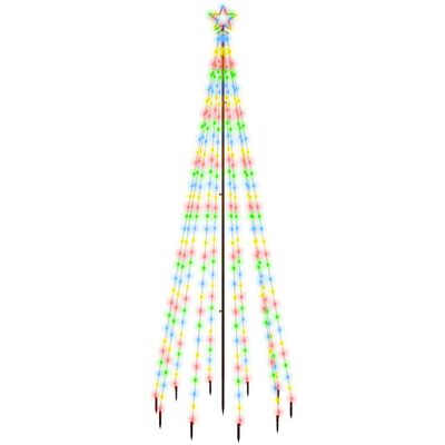 vidaXL jõulupuu vaiaga, värvilised 310 LEDi, 300 cm