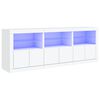 vidaXL puhvetkapp LED-tulega, valge, 181,5 x 37 x 67 cm