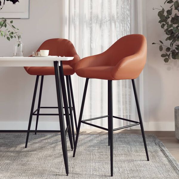 vidaXL baaripukid 2 tk, helepruun, kunstnahk