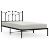 vidaXL metallist voodiraam peatsiga, must, 100x200 cm