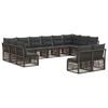 vidaXL Aia Diivanikomplekt 12 pcs Hall pol&uuml;rotang
