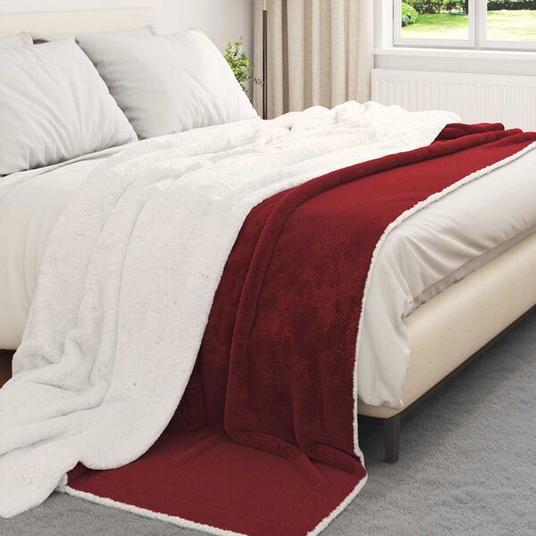 vidaXL Pleedi pleed Bordeaux punane 240 x 270 cm Fliis