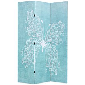vidaXL kokkupandav sirm 120 x 170 cm liblikaga, sinine