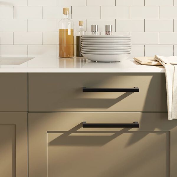 vidaXL kapi käepidemed 10 tk, must, 192 mm, roostevaba teras