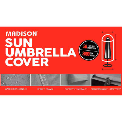Madison kate püstisele päikesevarjule, 165x25 cm hall