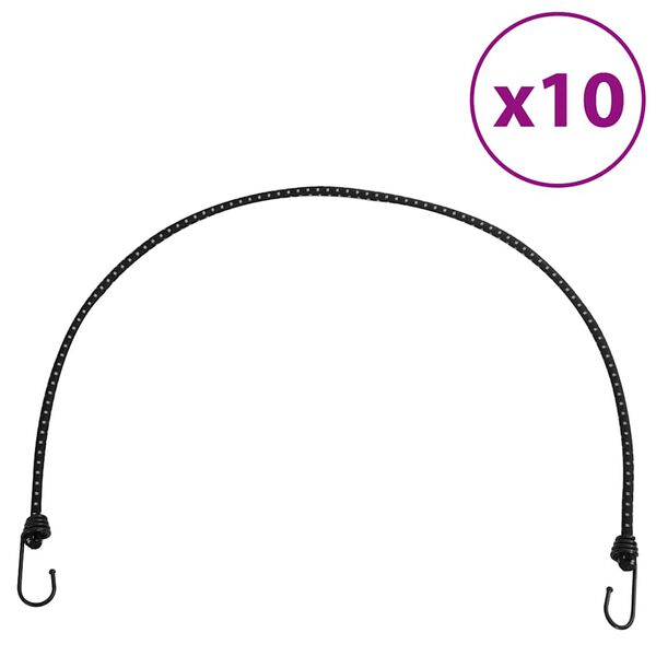 vidaXL bungee n&ouml;&ouml;r helkurribade ja konksudega 10 tk, 100 cm