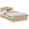 vidaXL Voodi raam sahtliga peaga Sonoma tamm 120 x 190 cm Inseneripuit