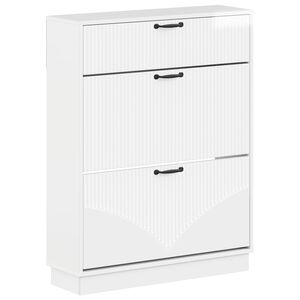 vidaXL Kinga kapp HOORN 78 x 24 x 100 cm Tehispuit K&otilde;rgl&auml;ikega valge