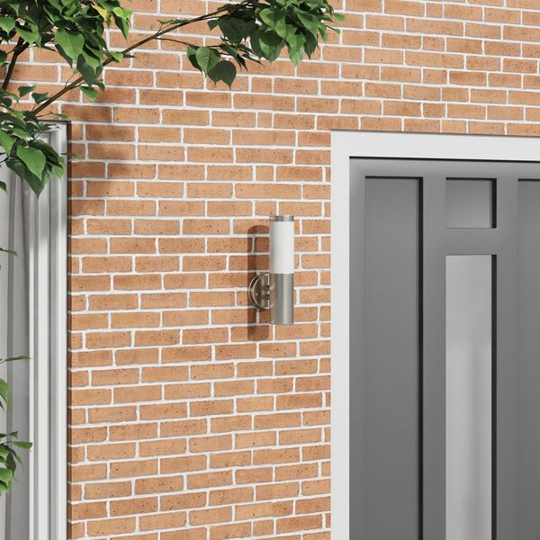 vidaXL Väline seinalamp Hõbedane 15 x 7,5 x 33 cm