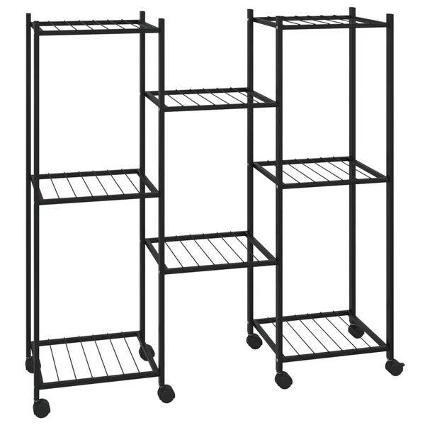 vidaXL lillealus ratastel, 83 x 25 x 83,5 cm, must, raud