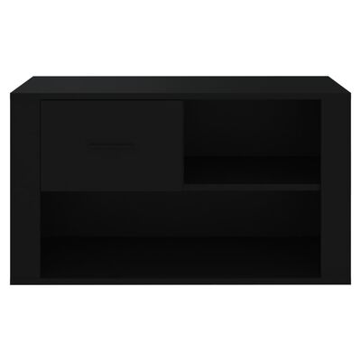 vidaXL jalatsikapp, must, 80 x 35 x 45 cm, tehispuit
