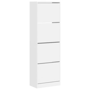 vidaXL jalan&otilde;udekapp, 4 klappuksega, valge, 60 x 34 x 187,5 cm