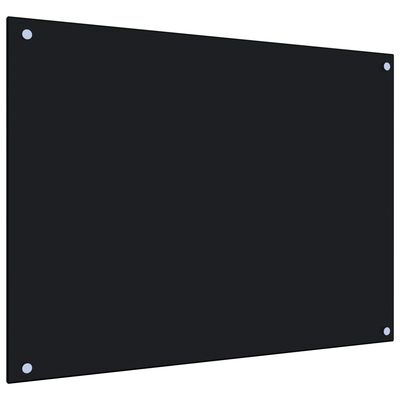 vidaXL köögi pritsmekaitse, must, 80 x 60 cm, karastatud klaas