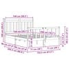 vidaXL Voodi raam peaga 2 pcs Vahapruun 150 x 200 cm Tahke mänd