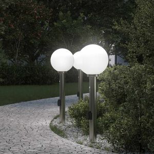 vidaXL anduri ja pistikupesaga postvalgustid, 3 tk, 80 cm, roostevaba teras, IP44