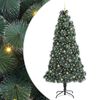 vidaXL Tehiselt valgustatud j&otilde;ulupuu pallikomplektiga Roheline 240 cm
