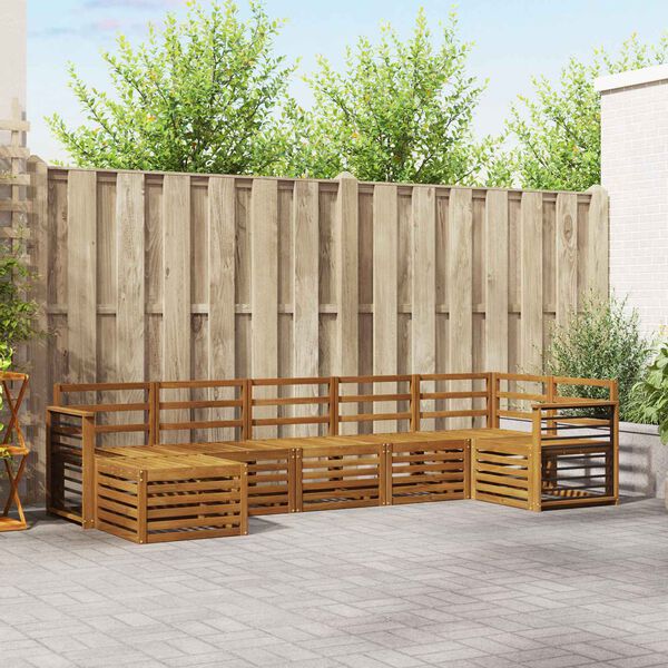 vidaXL Diivanikomplektid 7 pcs Neutraalne Tugev akatsiapuu