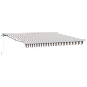 vidaXL Kokkuvolditav varikatus Helehall ja valge 400 &times; 300 cm