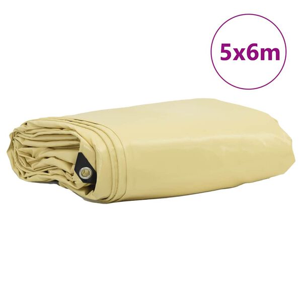 vidaXL Tarpaulin 650g / m² Beež 5 x 6 m Lõuend PVC kattega