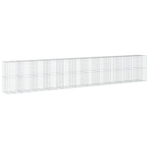 vidaXL kaanega gabioonkorv, 1150x100x200 cm, tsingitud raud