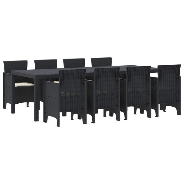vidaXL Aia s&ouml;&ouml;gilaudade komplekt 9 pcs Antratsiit Polt rattan