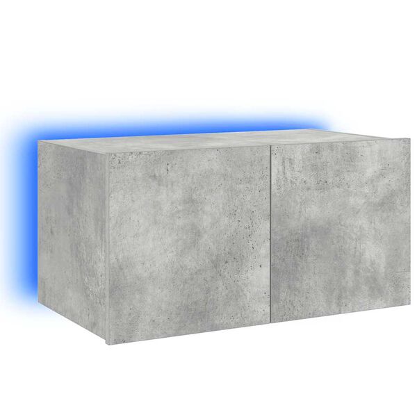 vidaXL teleri seinakapp LED-tuledega, betoonhall, 60 x 35 x 31 cm