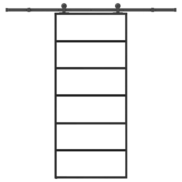 vidaXL liuguks tarvikutega, 90 x 205 cm, ESG-klaas ja alumiinium