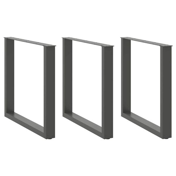 vidaXL söögilaua jalad, U-kujulised, 3 tk, antratsiithall, 80 x (72–73) cm, teras