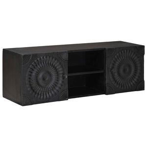 vidaXL Telerikapp riiuliga ladustamisega uksega Must 105 x 30 x 35 cm
