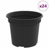 vidaXL &Uuml;mmargune lillepott 24 tk Must &Oslash; 12,5 x 10 cm Plastmass