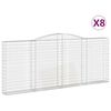 vidaXL kaarekujulised gabioonkorvid 8 tk, 400x30x160/180 cm, raud