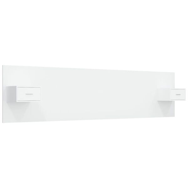 vidaXL voodipeats kappidega, valge, tehispuit